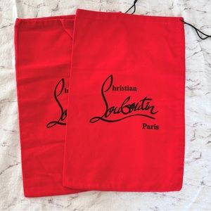 (2) Authentic Christian Louboutin Dust Bags 14" x 9” Red Bottoms Set of 2
